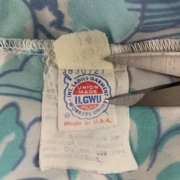 Vintage 1970s ACT III Union Made Pussy Bow Tie Collar Blouse Floral Prin… - Picture 8 of 16